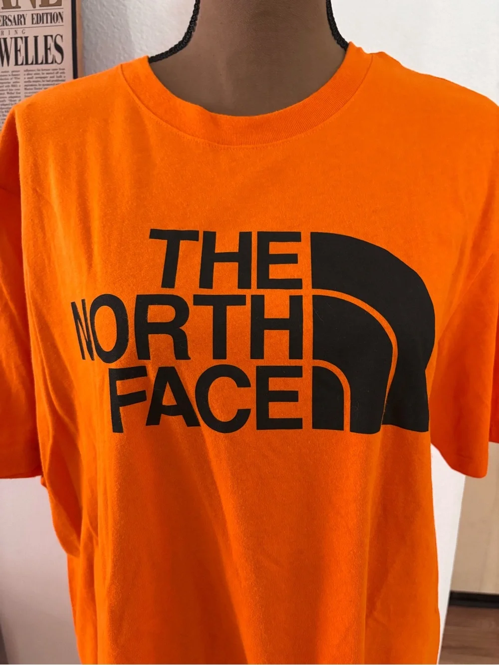 The North Face Bright Orange Tee with Black Logo NWT SZ L.
